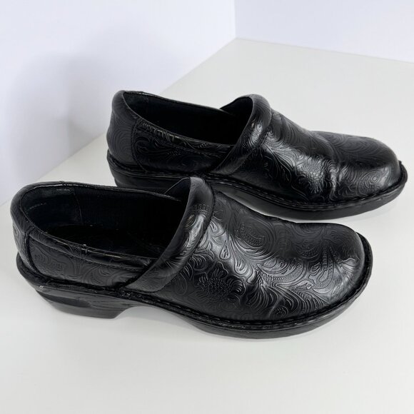 BOC BORN CONCEPT Black Clogs Women 11 Paisley - Picture 3 of 7